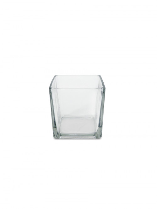 حوض زجاج شفاف مربع