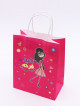 Paper bags with Eid decoration, pink color, and the words Eid joy 4 pieces