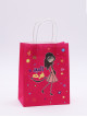 Paper bags with Eid decoration, pink color, and the words Eid joy 4 pieces