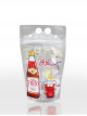 Set of sealed transparent juice bags with the words "Hello, Shahr Al-Khair", 8 pieces, 13 * 23 cm