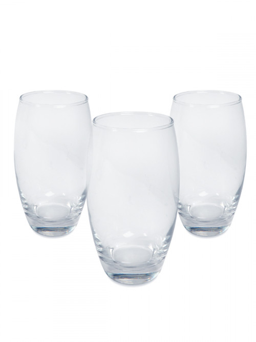 Clear glass cups, the number is 3 pieces, the capacity is 500 ml