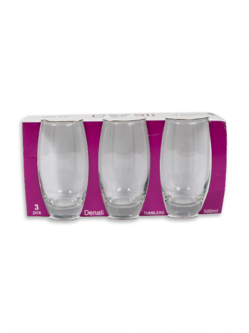 Clear glass cups, the number is 3 pieces, the capacity is 500 ml