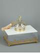 Acrylic box decorated with gold base and lid 14*20*18 cm