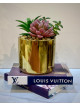 Artificial tree pot with golden base