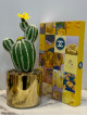 Ornamental cactus pot, golden pot