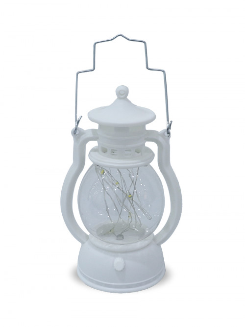 Battery operated luminous lantern, white color, size: 13 * 7 cm