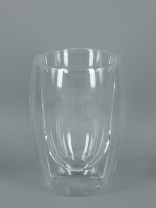 كوب زجاجي طبقتين شفاف حجم: 250 مل 