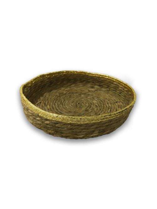 Round Bamboo Tabasi in 5 different sizes, golden color