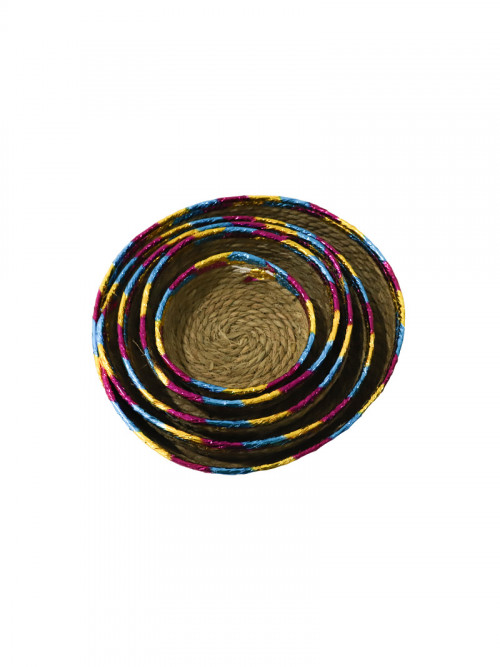 تباسي خيزران دائرية ب 5 احجام مختلفة بالالوان متعددة 