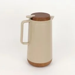 Stylish wooden design thermos - beige - 1.6 litre capacity