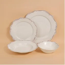 Modern porcelain dinnerware set - 24 pieces - 2S1MM100285