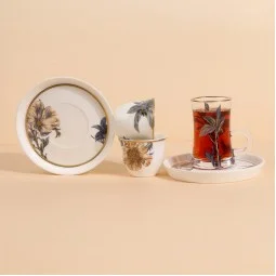 Luxury design tea and coffee cup set - 18 pieces - 2S1TT500096