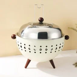 Modern design food warmer - white - 6.5 liters