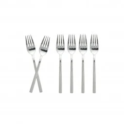 Stainless steel dessert fork set, silver - 15 cm - 6 pieces - 2M1D200222