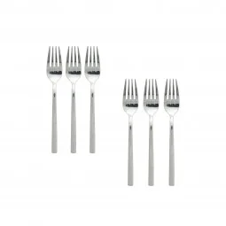 Stainless steel dessert fork set, silver - 15 cm - 6 pieces - 2M1D200222