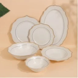 طقم عشاء فاخر  بتصميم أنيق- 26 قطعة-2S1MM100347