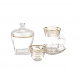 Luxury 50-piece crystal tea and coffee set