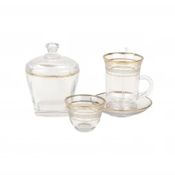 Luxury 50-piece crystal tea and coffee set