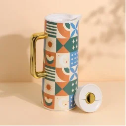 1 Liter Modern Floral Pattern Tea Thermos - 2G1B200077