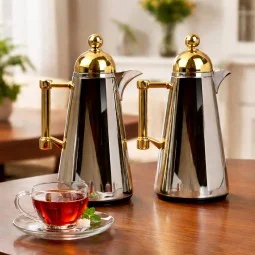 Gold and silver tea and coffee thermos set, 1 liter - 2GG1-B02-001