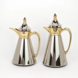 Tulane Coffee Tea Thermos Set - 0.7L / 1L - Golden Silver
