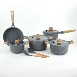 طقم قدور جرانيت رمادي بتصميم مميز 10 قطع - 2M1AA400091