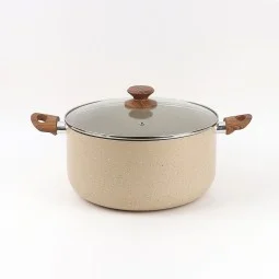 Granite pot with glass lid and wooden handle, 28 cm - 7.5 liters - 2MM1-A44-035