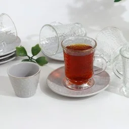 Light Grey 18-Piece Tea and Coffee Cup Set - 2MM1-T01-036