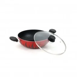 Aluminum cooking pot with lid, modern design, 24 cm - 2S1A400237
