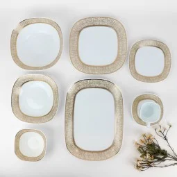 Luxury 38-piece porcelain dinnerware set – elegant design – serves 6 people