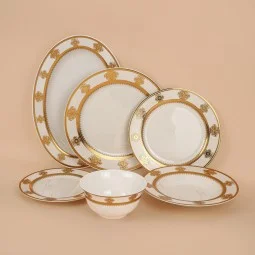 Luxury porcelain dinnerware set with a gold pattern, 32 pieces - 2S1MM100098