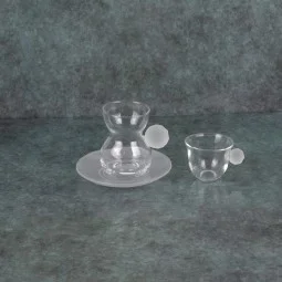 18 Pieces Snow Crystal Clear Tea and Coffee Cup Set