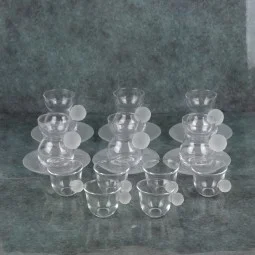 18 Pieces Snow Crystal Clear Tea and Coffee Cup Set