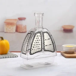 Acrylic and steel grater with base
