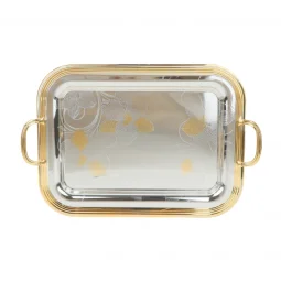 Elegant 3-piece silver and gold stainless steel tabasi set - 2SS7-1058