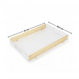 Acrylic serving tray with gold edges, 45 x 30 cm - 2UU1-C22-012