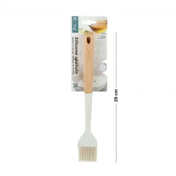 Silicone Brush with Wooden Handle - Beige