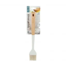 Silicone Brush with Wooden Handle - Beige