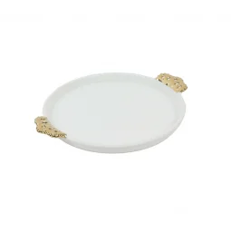 White and gold ceramic plate - 2MM7-208