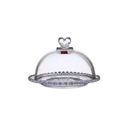 Distinctive glass serving dish - transparent - 20x20x13 cm