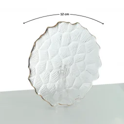 Elegant serving plate with gold rims - 12 x 12 cm - 2SS02-1967