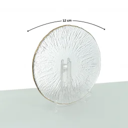 Elegant serving plate with gold rims - 12 x 12 cm - 2SS02-1973