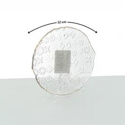 Elegant serving plate with gold rims - 12 x 12 cm - 2SS02-1985