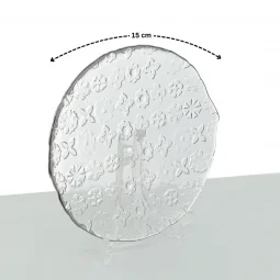 Elegant serving plate with silver rims - 15 x 15 cm - 2SS02-1988