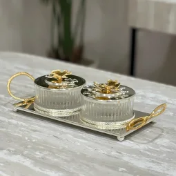 صحن تقديم 2 اماكن أنيق -35×9 سم 
