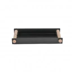 Elegant rectangular serving plate - black - 30 x 12 cm