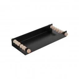 Elegant rectangular serving plate - black - 30 x 12 cm