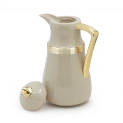 A distinctive and elegant coffee and tea thermos set - 1 liter and 1 liter - light gray