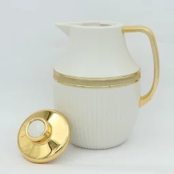 ترمس شاي بمقبض ذهبي 1 لتر