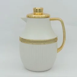 ترمس شاي بمقبض ذهبي 1 لتر